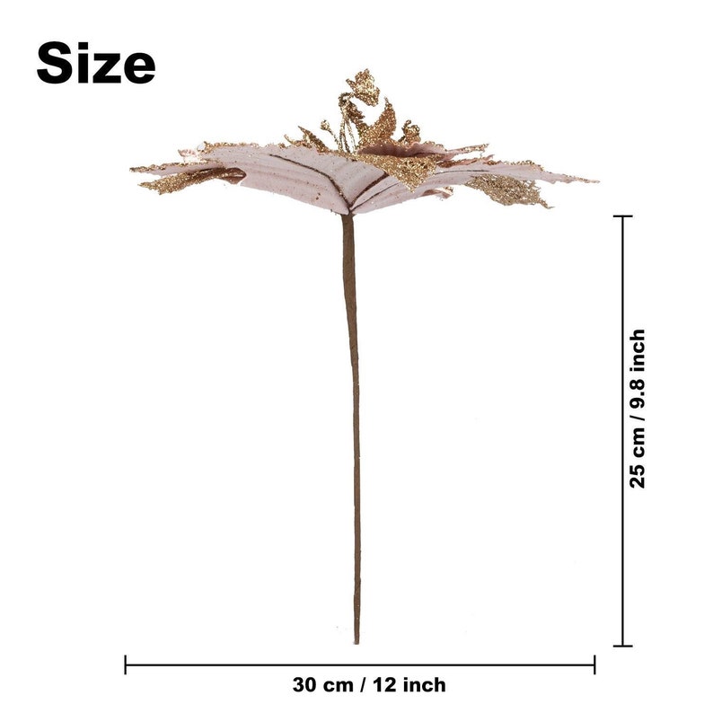 Pink and Gold Christmas Tree Flower Pick Pack of 6 Christmas Etsy