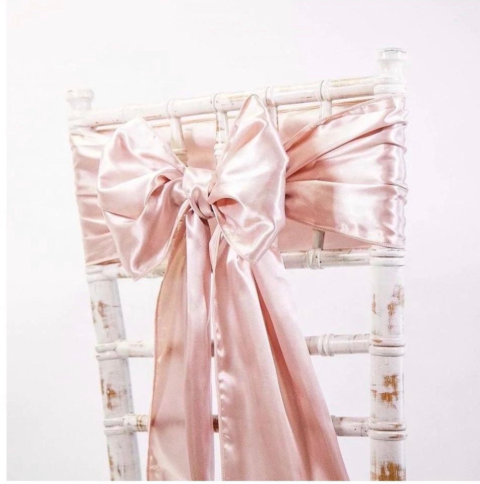 X50 Blush Pink Chair Sash / Pink Wedding Chair Sash / Blush Etsy