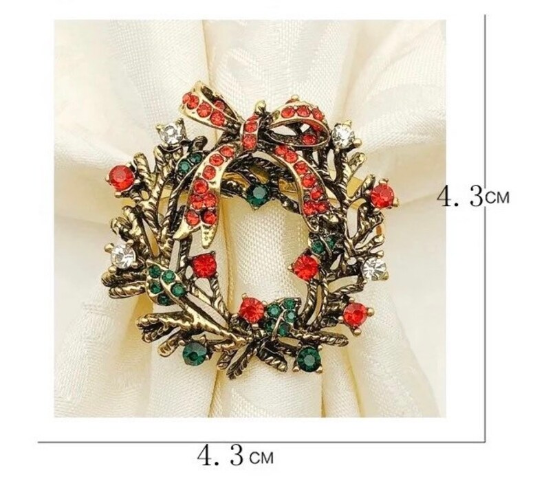 Christmas Wreath Napkin Rings Set Christmas Napkin Rings Etsy UK