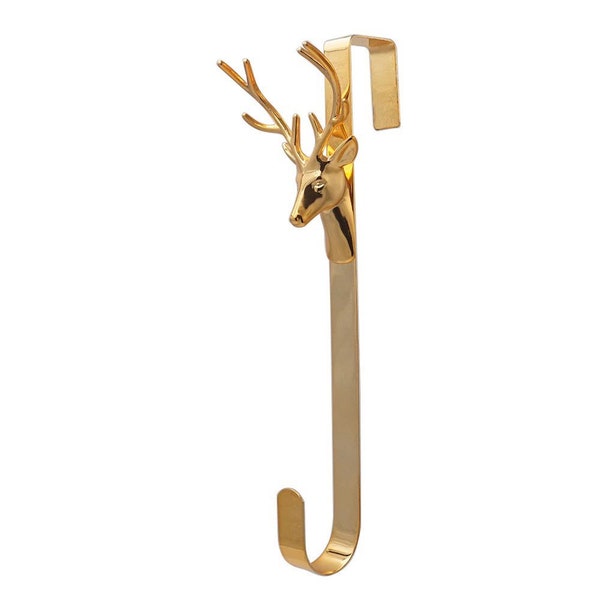 3D Christmas Door Wreath Hook Christmas Door Hook Luxury Wreath Hook / Reindeer Stag Over Door Hook - Gold