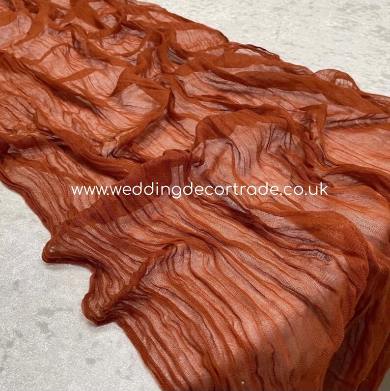 Burnt Orange Cheesecloth Table Runner / Cheesecloth Table Etsy