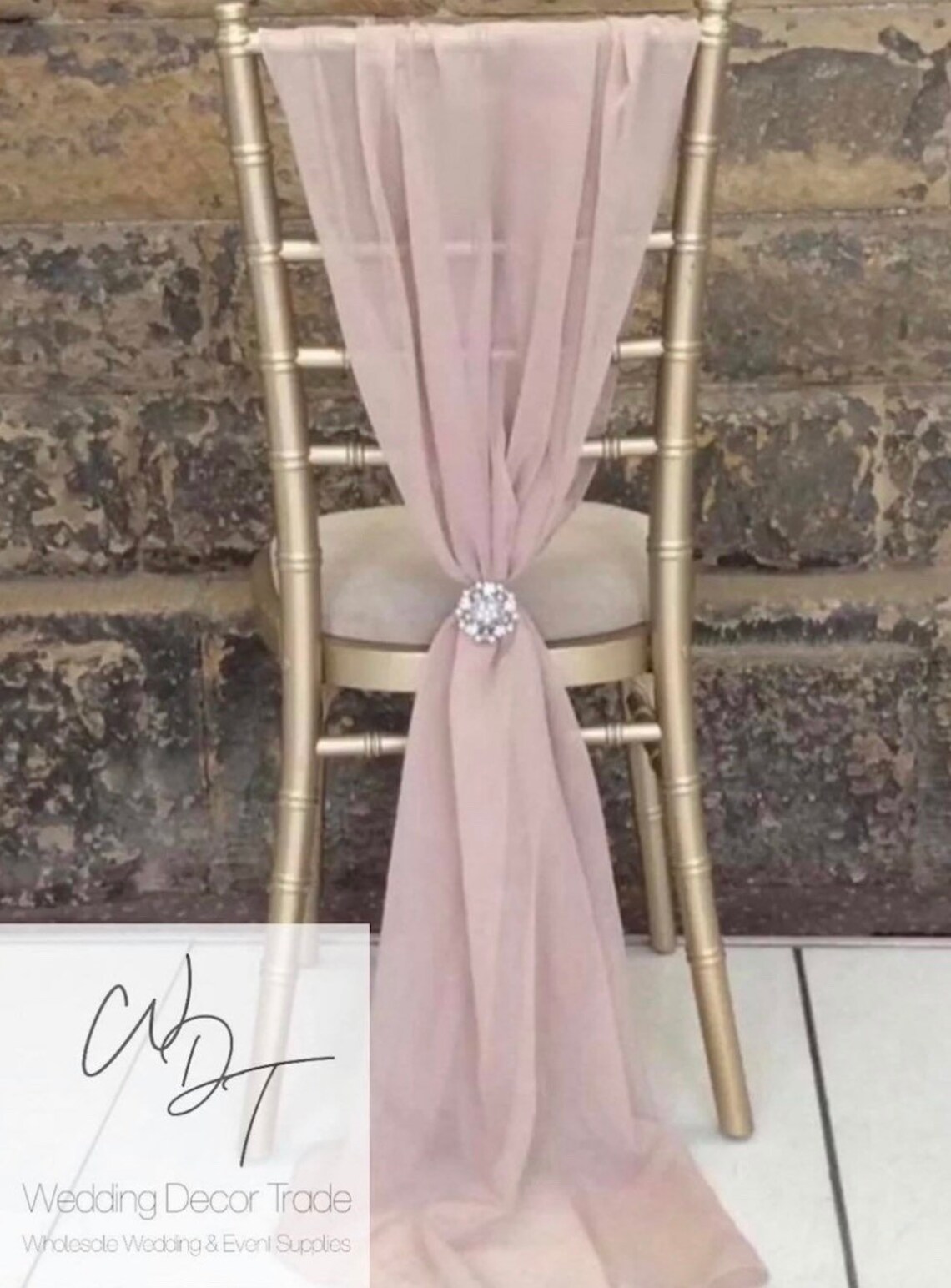 Dusky Pink Chiffon Chair Sash / Wedding Chair Sash / Pink Sash Etsy
