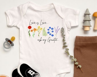 Love is Love Just ask my Gauntie | Lesbian Aunt baby bodysuit | baby shower gift | LGBTA pregnancy announcement | Funny Gay Aunt gift