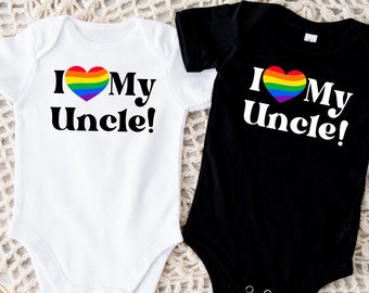 I Love My Uncle Baby Bodysuit | LGBTQ Baby Shower Gift