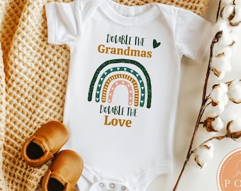 Double Grandmas Baby Bodysuit | LGBT Baby Announcement Gift