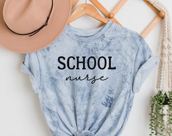 School Nurse Tie Dye Comfort Colors T-Shirt | Elementary RN Gift