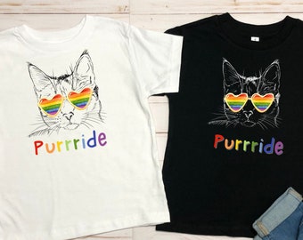 Pride Kitty Toddler Tee | Rainbow Purrride Cat Shirt