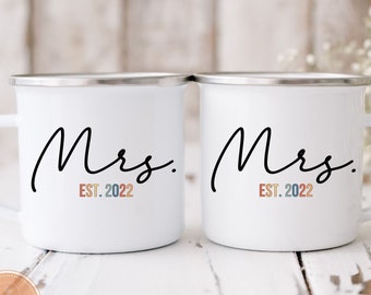 Mrs and Mrs Campfire Mug | Lesbian Wedding Gift
