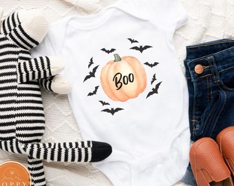 BOO Baby Halloween One Piece | Pumpkin Bats Design
