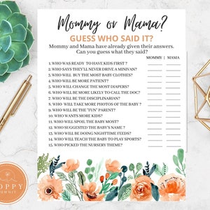 Lesbian Baby Shower Game | Lesbian Pregnancy | Two Moms Expecting | Two mommies | Boho Floral