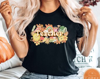 Retro Teacher Doodles T-Shirt | School Edition