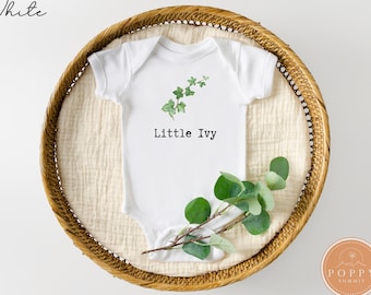 Little Ivy Bio-Baumwolle Baby Bodysuit, grüne Blätter Säuglingsbekleidung
