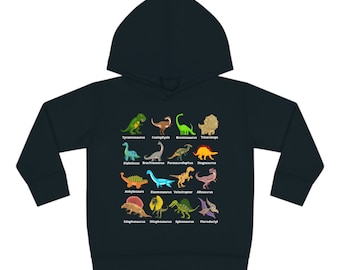Kids Dinosaur Pullover Fleece Hoodie | All types of Dino Shirt | TRex Boy's Girl's Gift Idea | Toddler Sweatshirt | Dinosaur Gift Idea