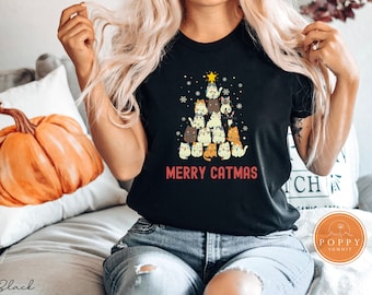 Merry Catmas T-Shirt | Funny Christmas Kitty Cat Tee