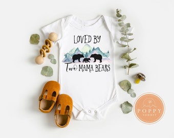 Loved by Two Moms | Lesbian baby bodysuit | Lesbian Pregnancy | LGBT baby gift | Samesex Parents | Two Moms | Lesbian Moms