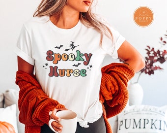 Spooky Nurse T-Shirt | Retro Halloween Tee, RN Gift