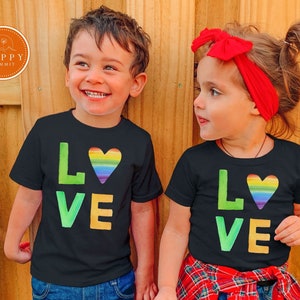 Toddler Pride Shirt | Rainbow heart love tee | LGBT Kids equality Shirt | Youth Tee Shirt | Equality Tee Shirt