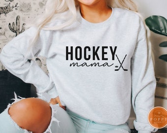 Hockey Mom Sweatshirt | Proud Ice Hockey Mom Sweater | Sports Mom Crewneck | Senior Hockey Mom | Hockey Mama Gift | Game Day Gift