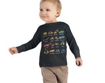 Toddler Vehicle Long Sleeve Shirt | Construction Trucks Tee