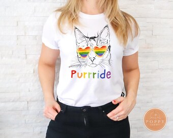 Rainbow Cat Pride Shirt | LGBT Ally, Cat Lover