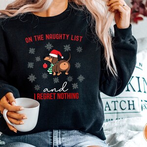 Dachshund Funny Xmas Sweatshirt | Dachshund Christmas Sweater | Xmas Weiner Dog Crewneck | Doxie Tee | Weenie Dog Lover Gift