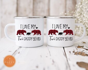 Two Daddy Bears Enamel Campfire Mug | LGBT Family Gift