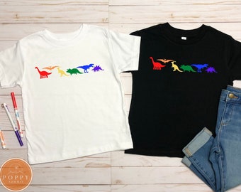 Rainbow Dinosaur T-Shirt | LGBT Pride Dino Tee