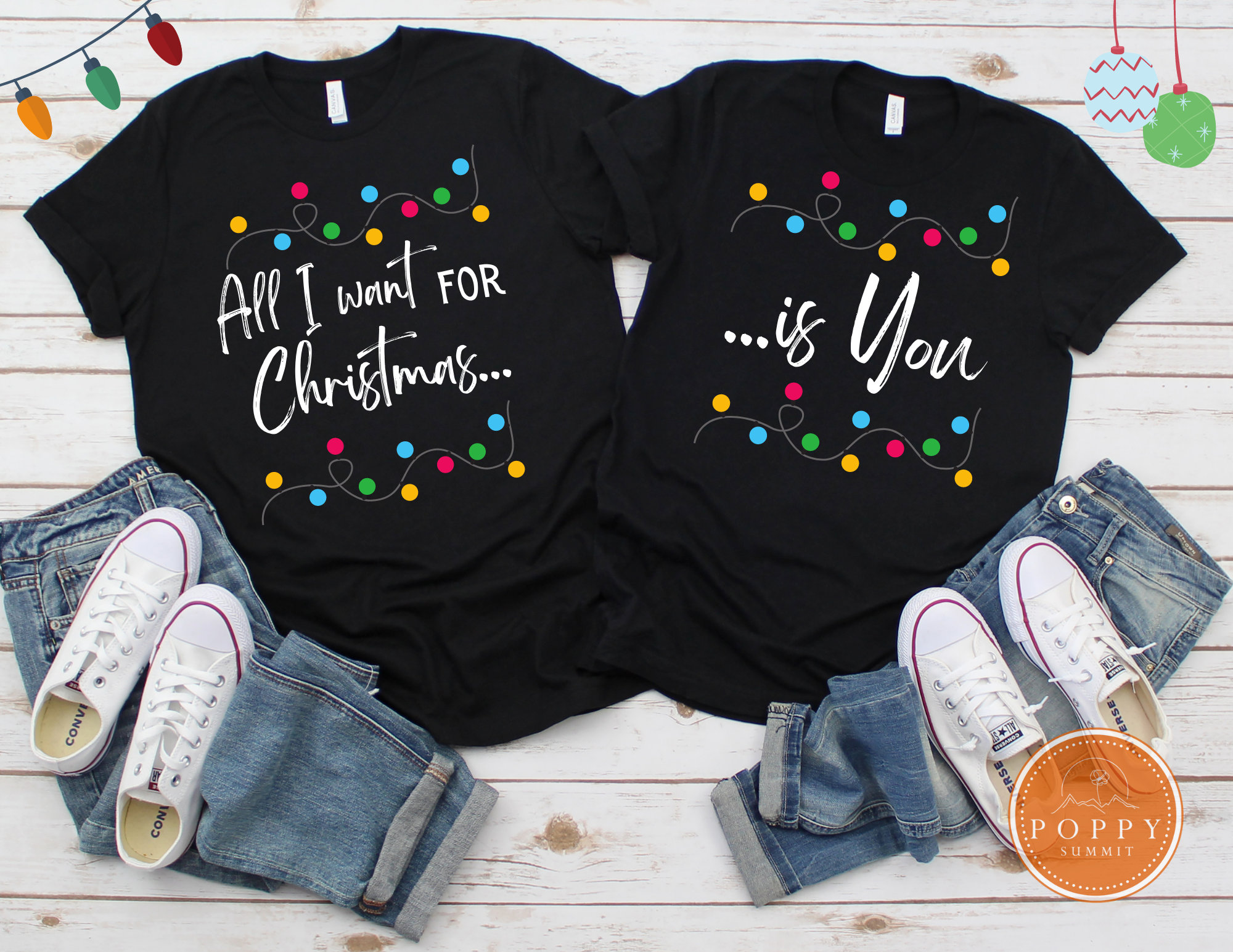 Discover All I Want for Christmas Is You, Couples Holiday Shirt, Matching Christmas Shirt