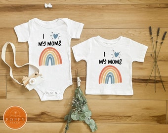 I Love My Moms Toddler Tee | LGBT Pride Clothing