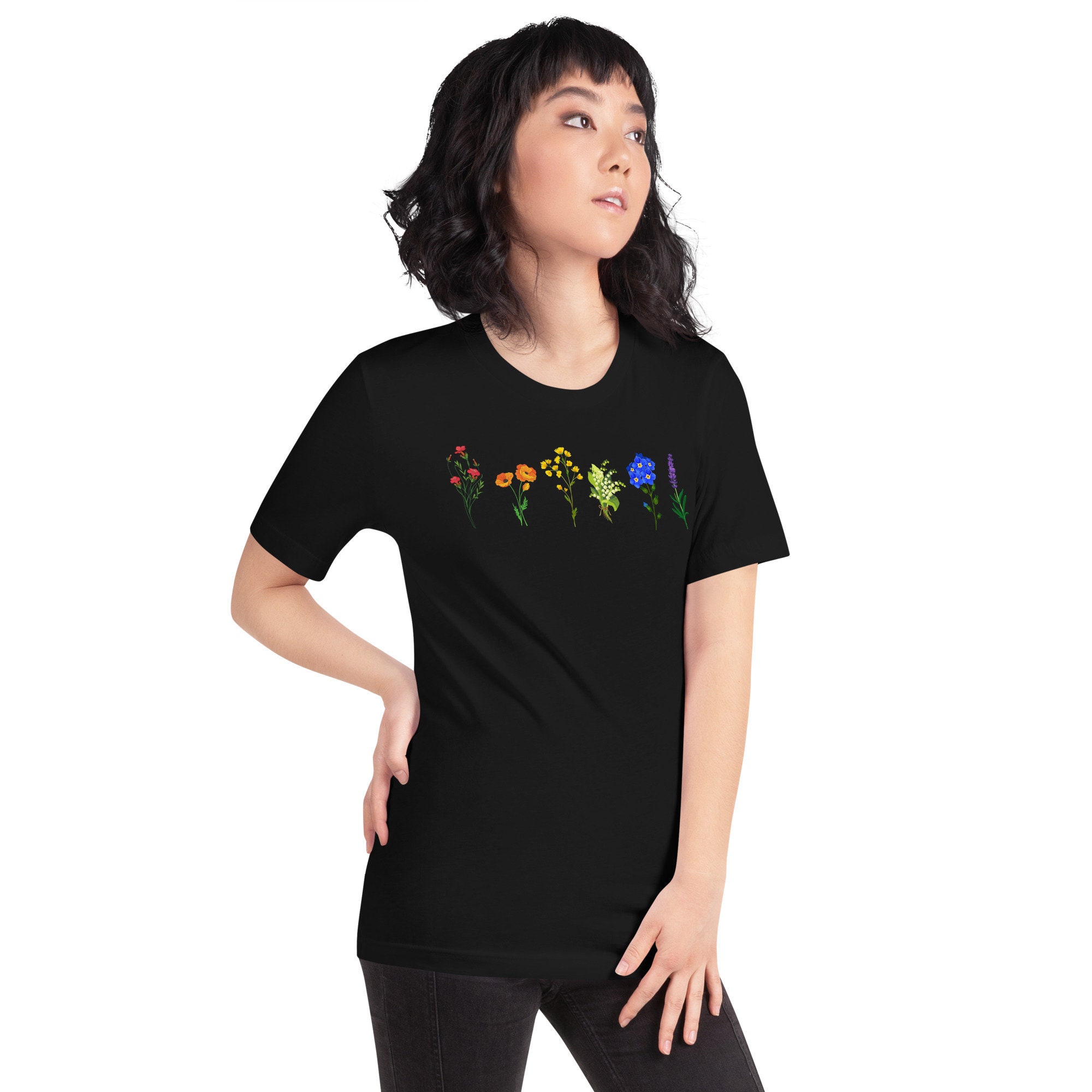 Discover Wildflowers LGBTQ , Cute Pride Shirt, Rainbow Flowers T-Shirt