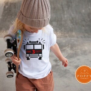 Fire Truck Birthday Shirt, Fire Engine Tee shirt, Fireman Birthday Tshirt, 3rd Birthday Fire Truck, 4th Birthday Fireman