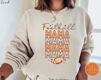 Football Mama Sweatshirt | Retro Stacked Design, Game Day