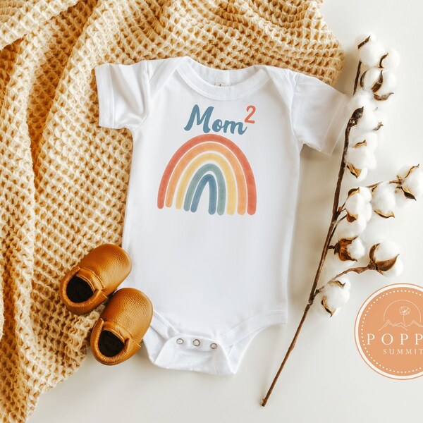 Mom2 (squared) | Lesbian mom baby bodysuit | LGBT baby | Two moms baby gift | Lesbian pregnancy