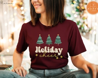 Retro Christmas Tree Shirt | Holiday Cheer Winter Tee