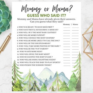 Lesbian Baby Shower Game | Lesbian Pregnancy | Two Moms Expecting | Two mommies | PDF