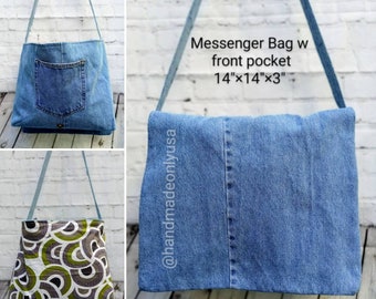 Large Messenger Denim Bag