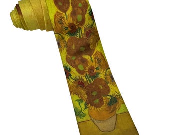 Vincent van Gogh’s painting 'Sunflowers' Print Necktie: Masterpiece Series