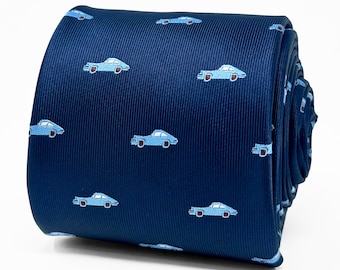 Cravatta iconica Porsche 911 / Cravatta da uomo blu navy con motivo Porsche 911