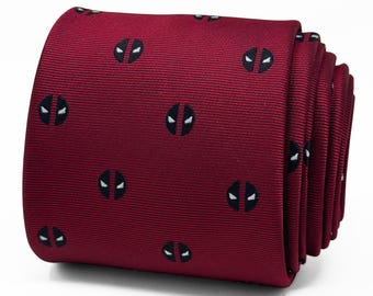 De@dpool Burgundy Microfiber Necktie – Superhero Anti-hero M@rvel Comics Tie Gift Box