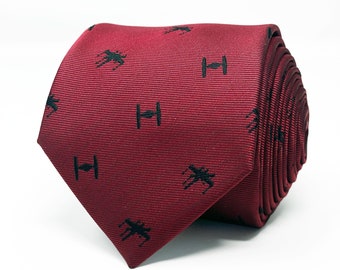 X-wing + Corbata Tie Fighter / Star Wars Starfighters Naves Espaciales Corbata Borgoña