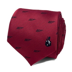 Elegancia de James Bond: corbata inspirada en el agente secreto 007 Corbata burdeos para un estilo atemporal Caja de regalo elegante