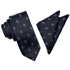 Darth Vader Iconic Villain Tie & Pocket Square |  Star Wars Galactic Black Necktie Gift Box