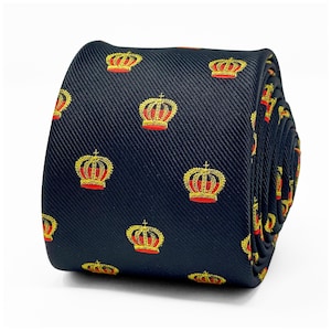 Royal Crown Tie | Imperial Crown Men&#39;s Black Necktie