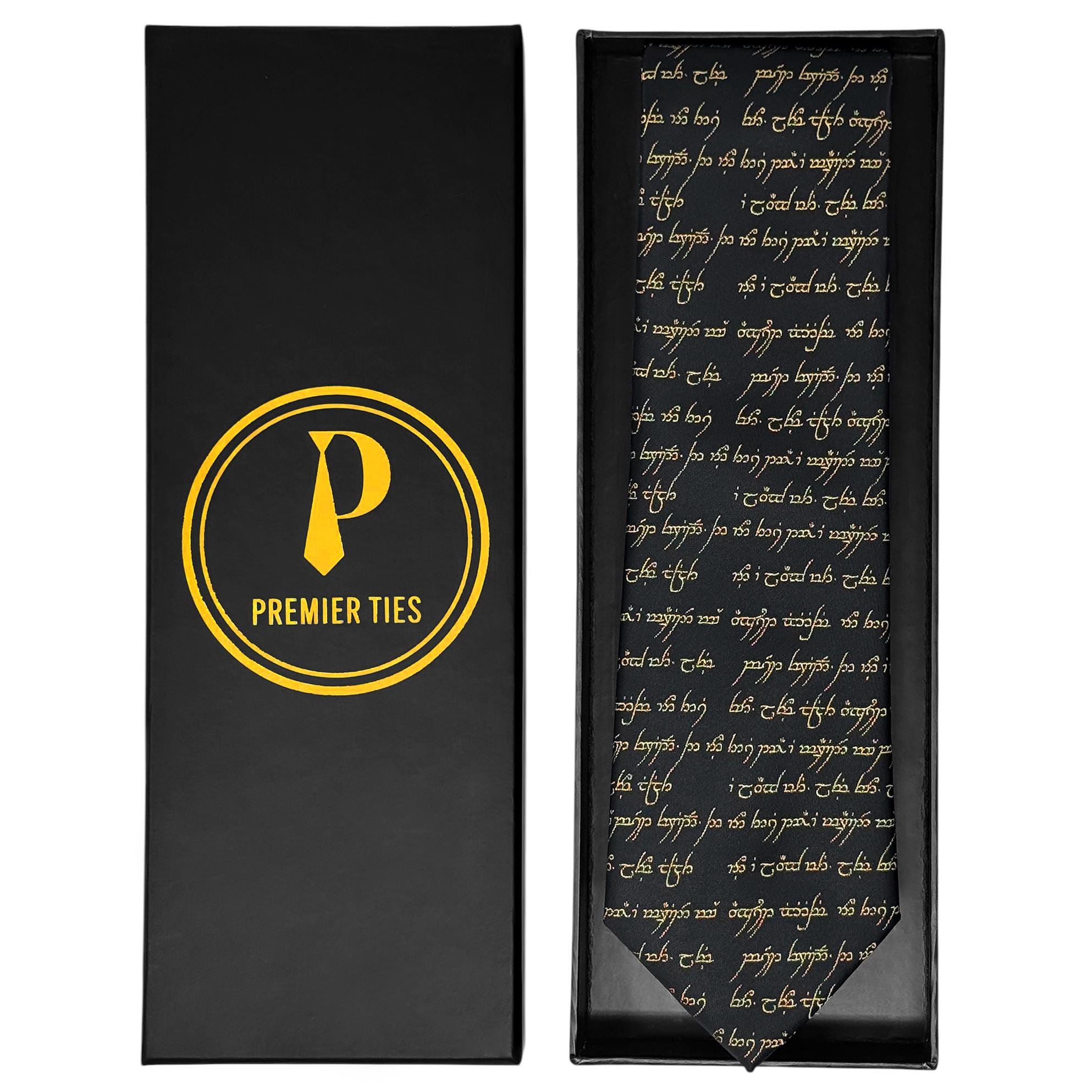 The Lord of the Rings One Ring Inscription Necktie – Black Tie With ...