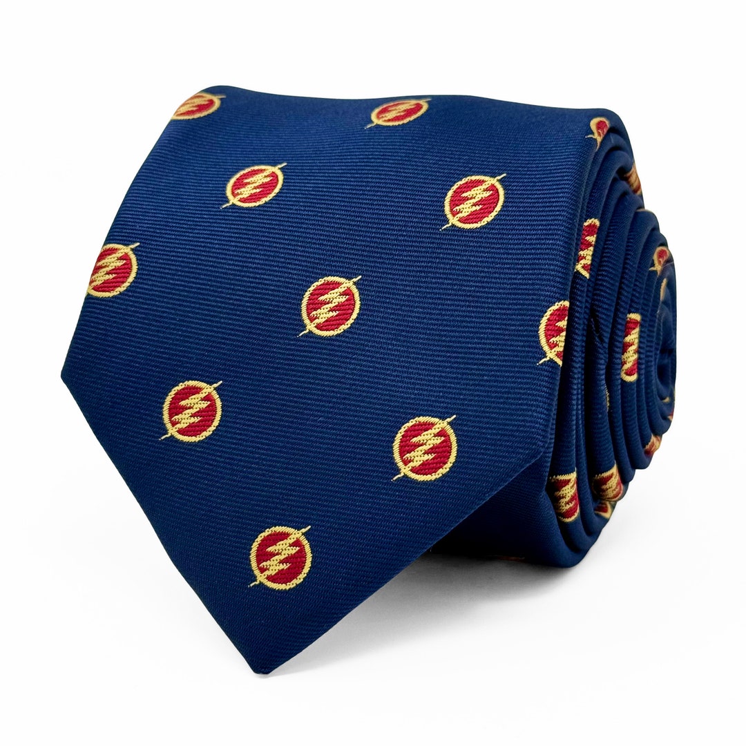 The Flash Tie DC Comics Superhero Navy Necktie - Etsy