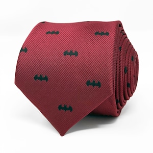Bat Tie | DC Comics Superhero Burgundy Necktie