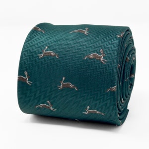 The Wild Hare Tie | Rabbit Bunny Animal Novelty Green Necktie