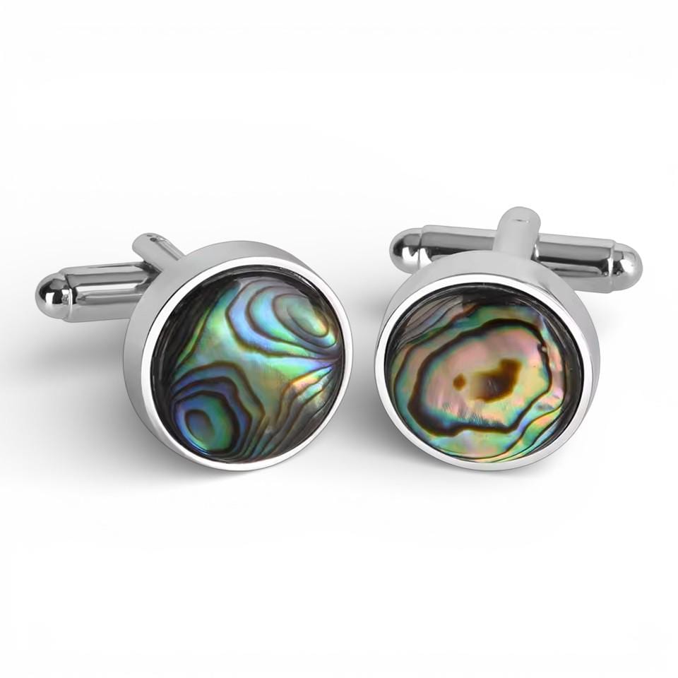 Shell Cufflinks Round Abalone Natural Shell Cufflinks Gift Box - Etsy