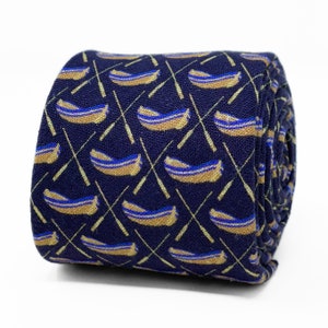 Canoe & Paddle Tie | Nautical Cotton Vintage Necktie