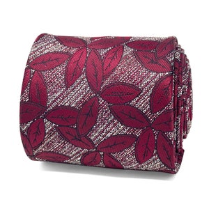 Novelty Autumn Tie | Burgundy Leaves Necktie